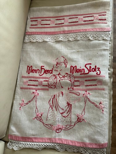 Altes gesticktes überhandtuch - altes,
