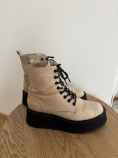 DEICHMANN Catwalk Boots Stiefeletten Beige Plateau Gr. 36 Wildleder Optik 