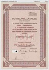 FAG Kugelfischer AG 1985 Schweinfurt 100 DM INA Wälzlager Herzogenaurach Vorzüge