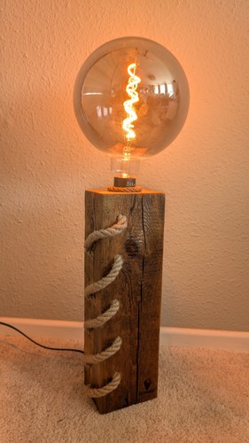 Rustikale tischlampe tau seil - ,
