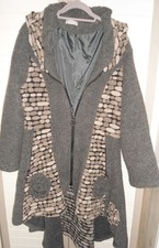 MADE IN ITALY DAMEN FILZ MANTEL GRAU GR.L-XL