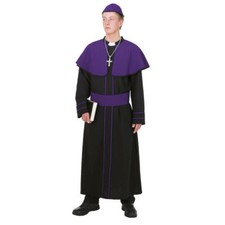 Herren-Kostüm Kardinal, lila/schwarz