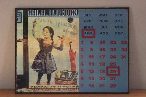 Shabby chic magnetkalender - shabby,