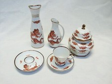 Roter Drache Porzellan Handbemalt Mokkatasse Eierbecher Dose Vasen