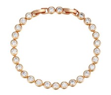 Luxus Armband Tennis Zirkonia Kristalle 750er Gold 18K vergoldet Damen 18,5-20cm