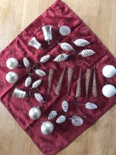 Antiker Christbaumschmuck Eiszapfen Draht Zapfen Glocken Kugeln Nüsse Lauscha