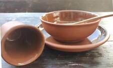 LARP Geschirr Set Tonbecher Teller Suppenschale Holzlöffel Ton Mittelalter