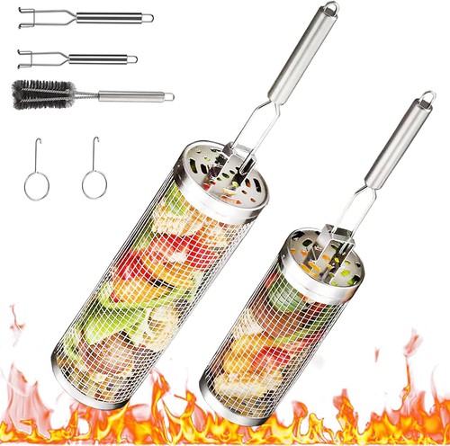 2er set rollender grillkorb - 2er,