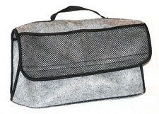 Kofferraumtasche Auto aus grauem Filz mit Klettverschluss von AGMI