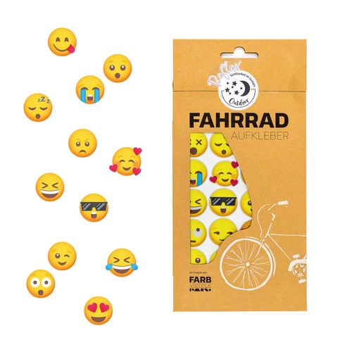 Smiley fahrradaufkleber - smiley,