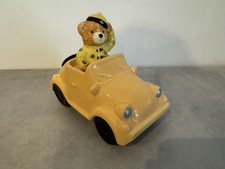 Deko Bär Auto Cabrio Gelb