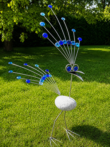 Edelstahl vogel steinvogel - vogel,