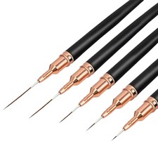 5 Fineliner & Schlepper Pinsel Schwarz Nailart Malen feine Spitze Naildesign