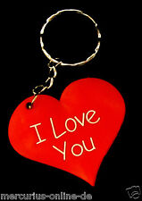 Schlüsselanhänger Herz I Love You mit Schlüsselring Valentinstag Geschenk Liebe