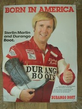Altes original Poster / Plakat , Sterlin Marlin , Durango Boots , ca. 1983