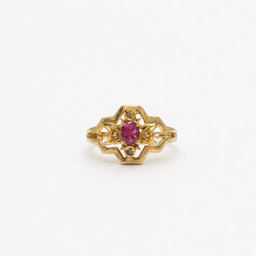 Gold rubinring ringgröße - ringgröße, 60