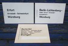 Alte Zuglauf-Schilder aus den