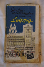 Stadtplan der Messestadt LEIPZIG 1959 Straßenkarte