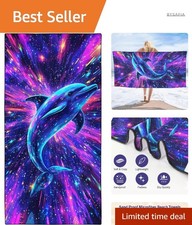 Mikrofaser Strandtuch XXL bedruckt Delfin schnell trocknend sandfest Leicht