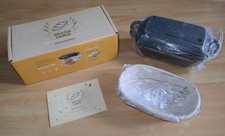 KRUSTENZAUBER 2-in-1 Gusseisen Bräter Brot-Topf 3,6l mit Deckel inkl. Gärkorb