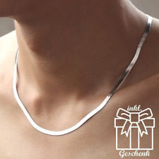 Schlangenhalskette + Armband Edelstahl 3mm flach - 50cm / 20cm Damen und Herren