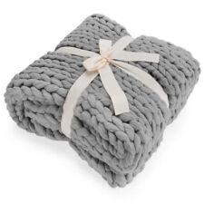 Grob Handgestrickte kuscheldecke 120 x 180 Dunkelgrau -- Retourenware --