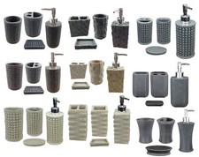 Bad Set Badezimmer Badgarnitur Stein Optik Seifenspender Zahnputzbecher