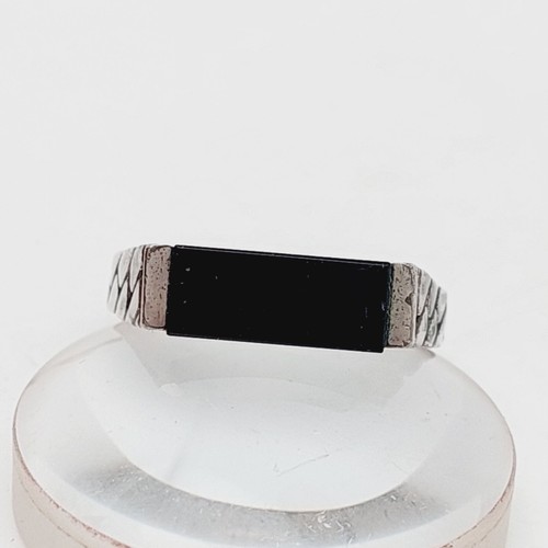 Vintage 835er silber ring onyx - 835er,