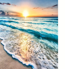 Sonnenaufgang, Wellen, Strand-Diamond Painting Set ohne Bilderrahmen 30 cmx40 cm