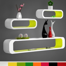 Wandregal 3er Set Regale Bücherregal Hängeregal Büroregal Holz CD Gelb gr9230gb