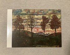 1 Postkarte,  vier Bäume