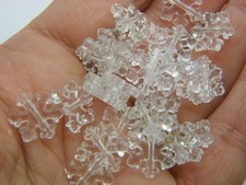 100 Schneeflocke Perlen klar