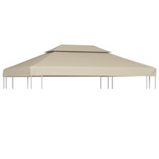 Ersatzdach 13x4 m Ersatz Überdachung für Pavillonabdeckung Beige