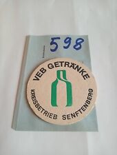 1 Stück Bierdeckel, VEB Getränke Senftenberg DDR ? aus Sammlung Bierfilz Nr. 598