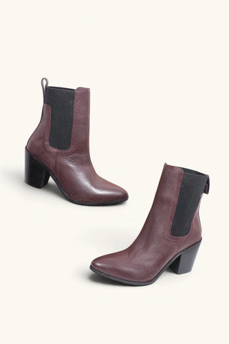 Chelsea boots leder absatz - leder,