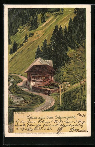 Künstler hermann daur - künstler-ak,