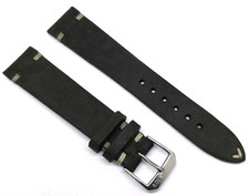 Uhrenarmband Blackstone Vintage Look 18, 19, 20, 22mm schwarz Natur Naht / 88