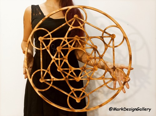 Metatron würfel wall art - wall, holz