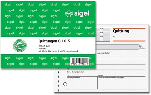Sigel qu615 quittungsblock - qu615,