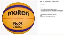 Molten Basketball FIBA 3x3 B33T2000 Training Gr. 6 Kleinfeld Schule Outdoor NEU