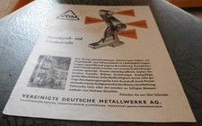reklame blatt alt VDM metall gesenk press schmiede teile 1952 top vintage deko