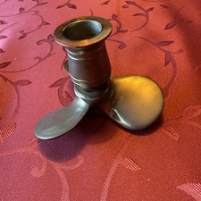 VINTAGE Kerzenständer RARITÄT SCHIFFSCHRAUBE massives Messing ca. 12 x 6,5 cm 