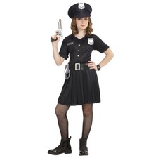 POLIZISTIN KOSTÜM & MÜTZE KINDER Karneval Fasching Polizei Kleid Mädchen # 6555