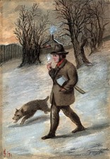 Herr Pfeife mit Hund 1870 -