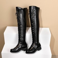 Damen Overknee Reißverschluss