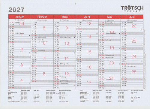 Wandkalender a5 - a4, od.