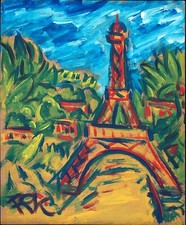 Felix Samuel Pfefferkorn *1945: Eiffelturm im Sommer Paris 60 x 50 cm 1976