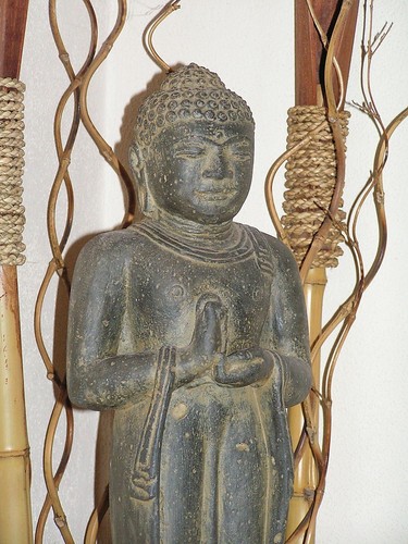 Steinfigur buddha steinguss - steinfigur,