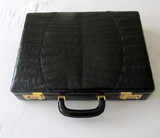 Aktenkoffer Kroko in schwarz