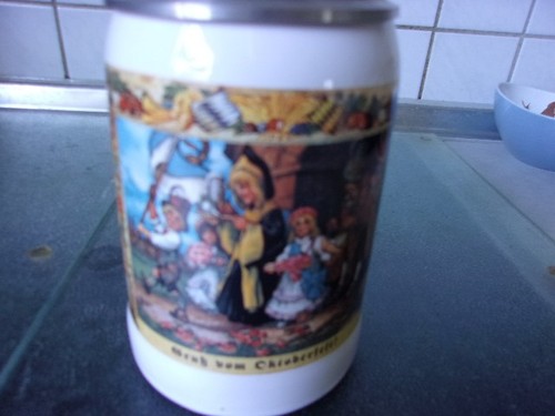 Bierkrug mit zinndeckel - bierkrug,